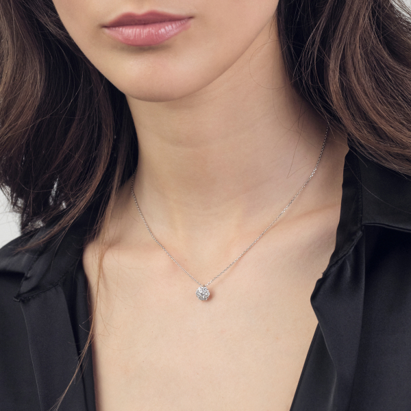 Silver necklace with flower pendant