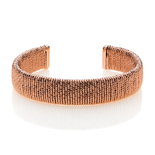 Bracciale in bronzo dorato rosa