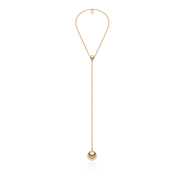 Golden necklace with bead pendant