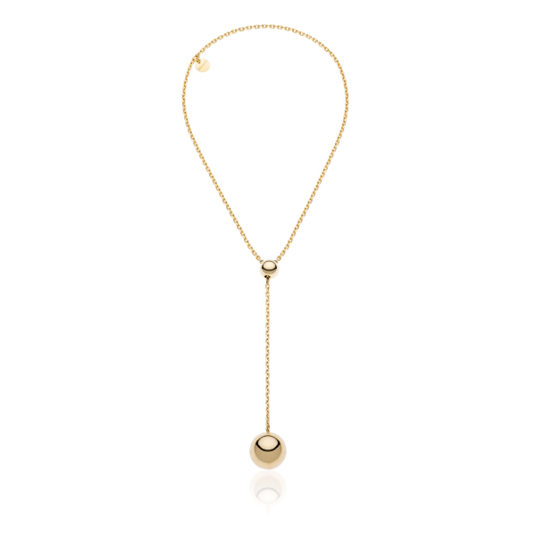 Golden necklace with bead pendant