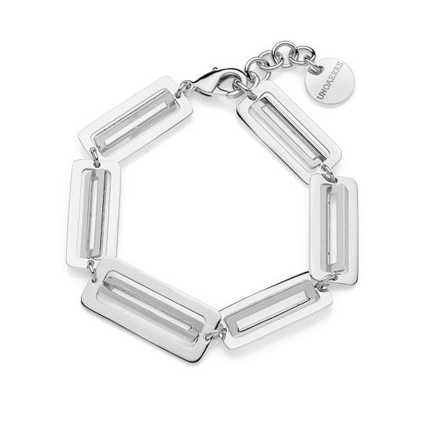 Bracciale catena rettangolare argentata Dinamica