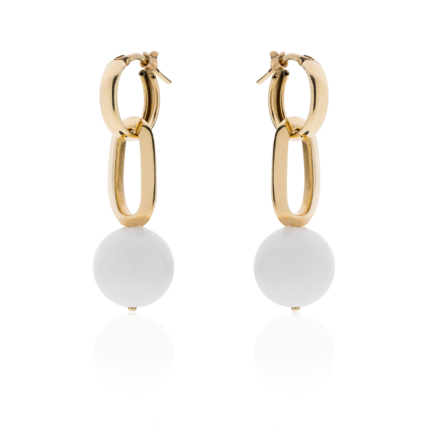 Drop earrings with white pearl Cherry