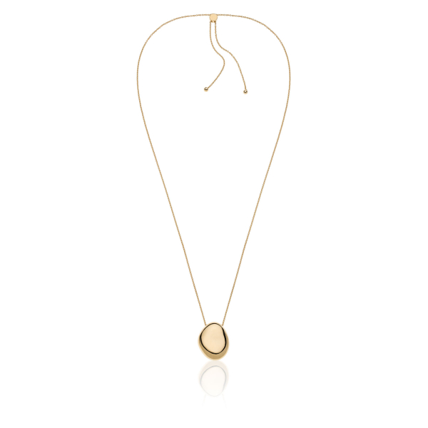 Collana lunga in argento dorato Boule