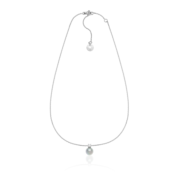 Collana in argento con perla scura