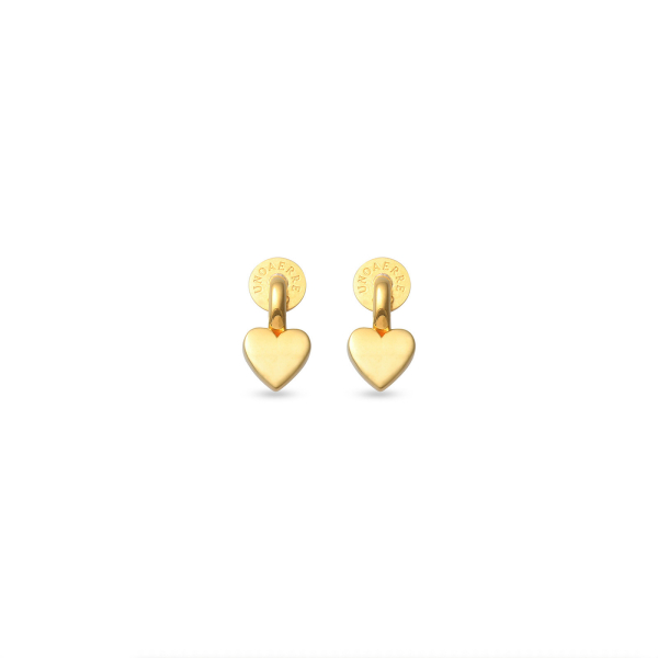 Golden silver earrings with hearts