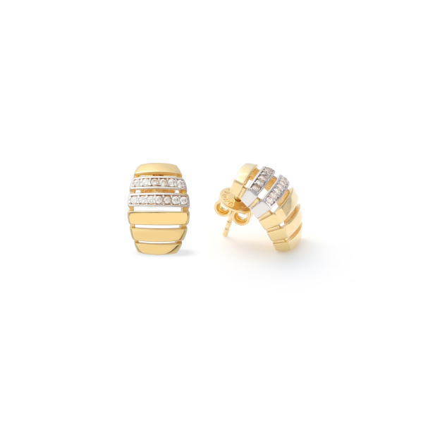 Golden silver earrings with cubic zirconia