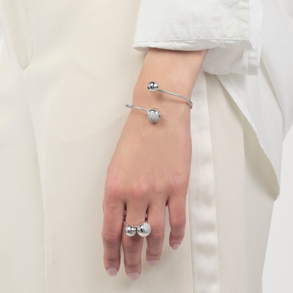 Gea bracelet with cubic zirconia pavé