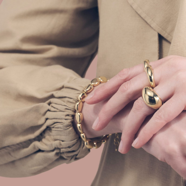 Bracciale in argento dorato Boule