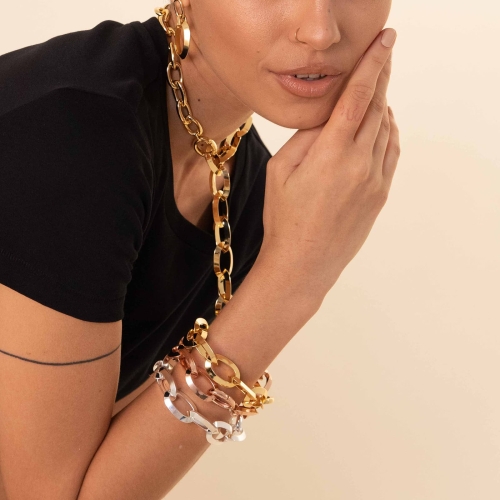 Bracciale Donna Catena Morbida in Oro Giallo 18 KT Lucido