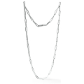 Collana lunga paperclip argentata