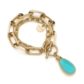 Bracciale catena con cristallo turchese