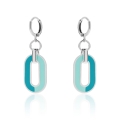 Orecchini argentati con smalto azzurro