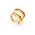 Ring with orange enamel