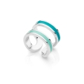 Silver-plated ring blu enamel