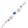 Bracciale con pietre rosa e blu 