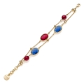 Bracciale con pietre rosse e blu 