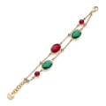 Bracciale con pietre rosse e verdi 