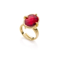 Anello con pietra rossa 