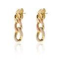Orecchini groumette smalto beige e arancio