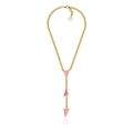 Collana a Y con smalto rosa