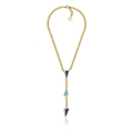 Collana a Y con smalto blu e azzurro