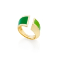 Anello a fascia con smalto verde