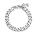 Bracciale catena grumetta diamantata argentato