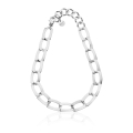 Collana catena argentata piatta Dinamica