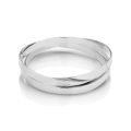 Bracciale argentato rigido a tre fili Lux