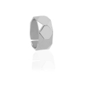 Anello argentato a fascia