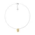 Collana in argento bicolore con zirconi