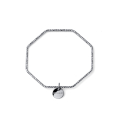 Bracciale rigido argentato diamantato