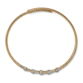 Collana Rigida Premium in Argento Dorato e Pavé