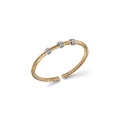 Bracciale Bangle Premium in Argento Dorato e Pavé