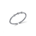 Bracciale Bangle Premium in Argento e Pavé