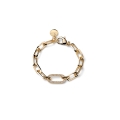 Bracciale Dorato Paper Clip e Zirconi