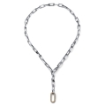 Collana Catena Argentata e Maglia Pavé