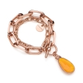 Bracciale catena con cristallo ambra