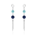 Orecchini con perle blu e turchese