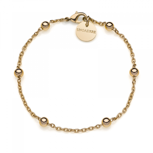 Yellow bronze bracelet with beads