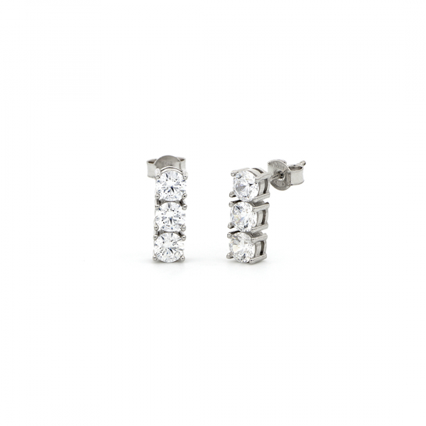 White silver Trilogy earrings