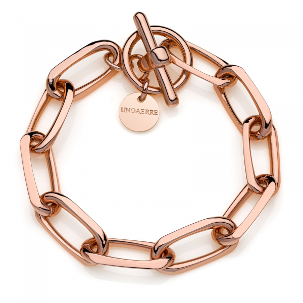 Pink gold-plated bronze bracelet