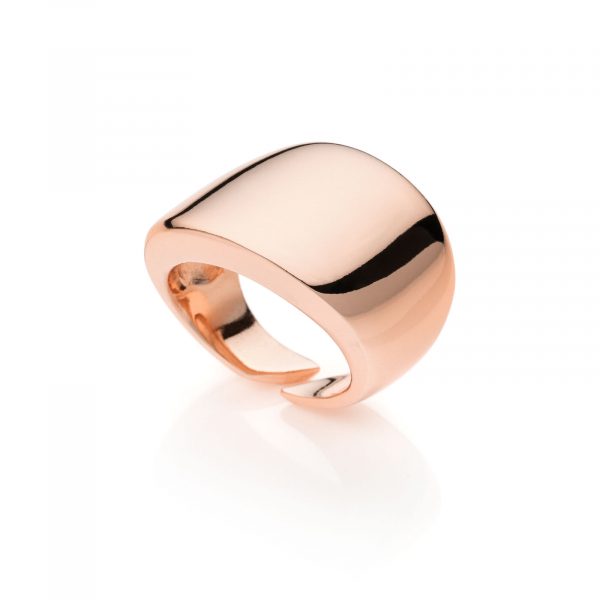 Pink gold-plated ring with domed design