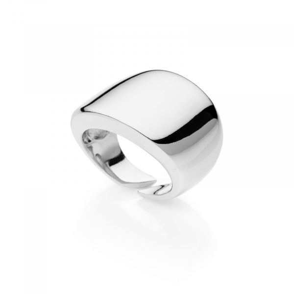 Silver-plated ring with domed design