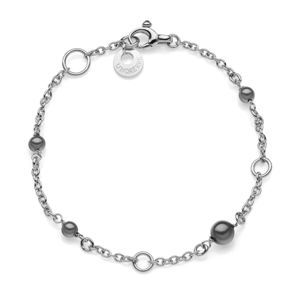 Bracciale in argento con perle nere