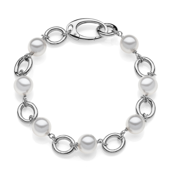 Bracciale in argento con perle bianche