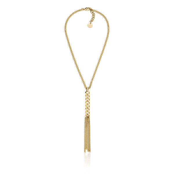 Golden necklace with groumette chain tassel