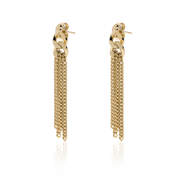 Earrings with groumette chain