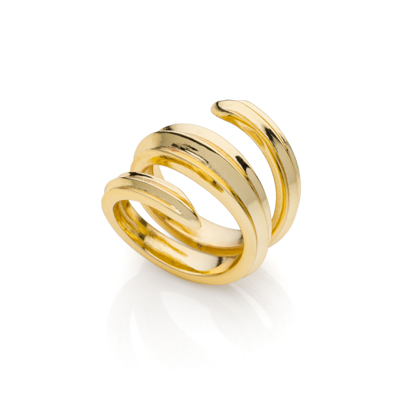 Gold-plated spiral ring