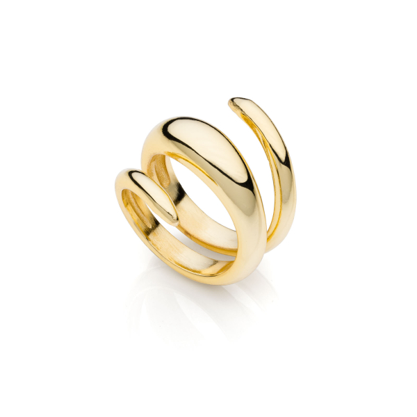 Golden bronze spiral ring